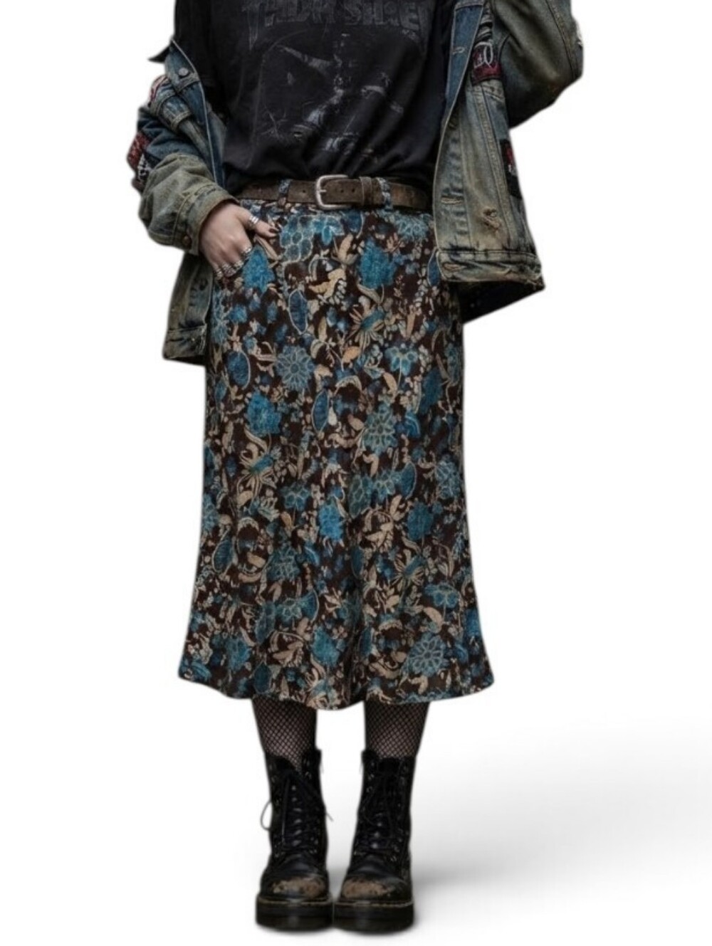Baranda Bohemian Y2K Floral Midi Skirt XL
